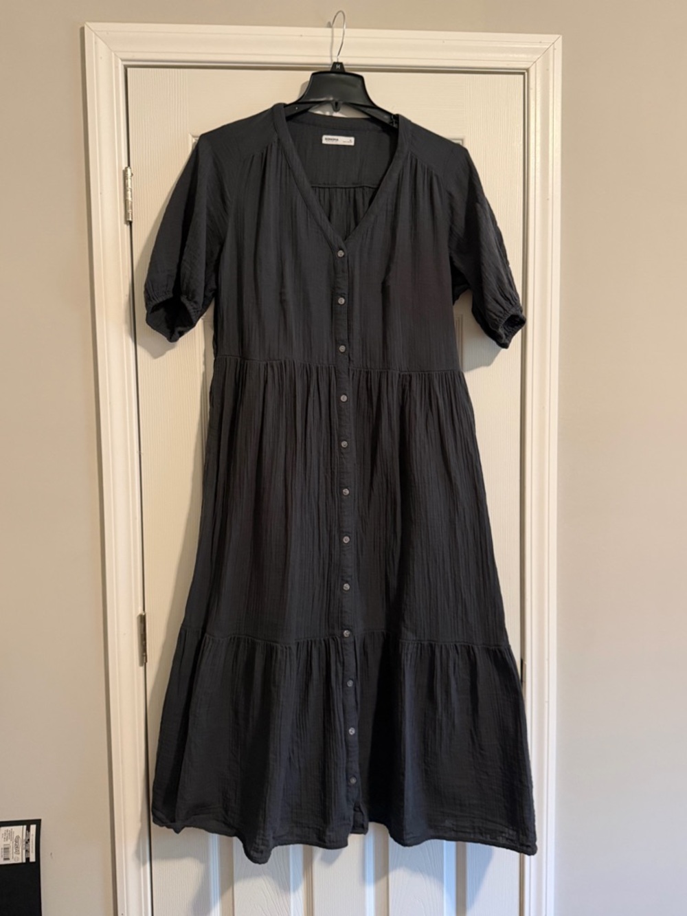 Sonoma Black Maxi Button-Front Dress